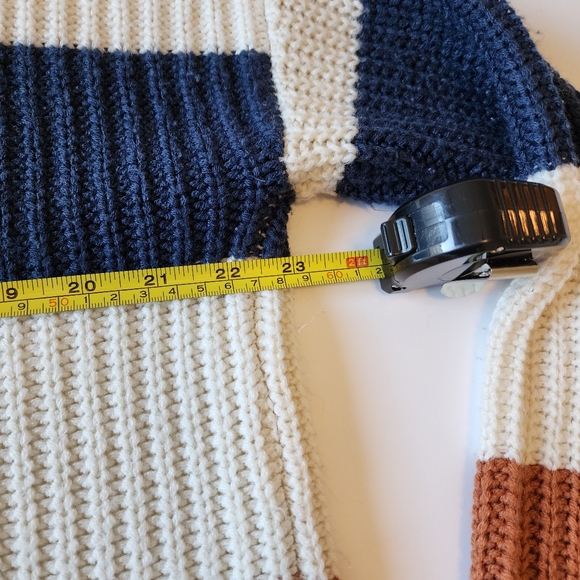 Sweater Blue Cream Brown size Small - Picture 14 of 16